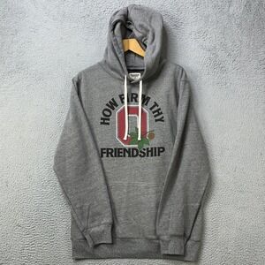 Ohio State Buckeyes Mens Large Sweatshirt Hoodie Gray Drawstring Homefield EUC